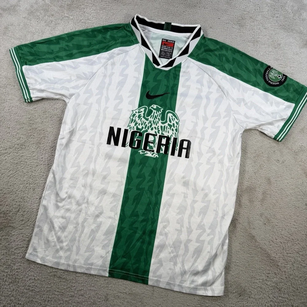VTG Nike Premier Nigeria Jersey Men Large Football 1996 Retro Soccer Olympic Kit